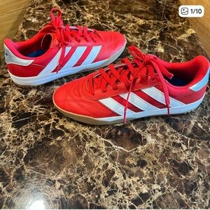 Adidas Scarlet and White Trainers